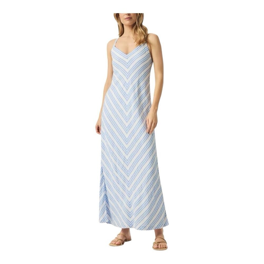 Splendid Gisele Maxi Dress Large V-Neck Chevron Striped Adjustable Straps NWT